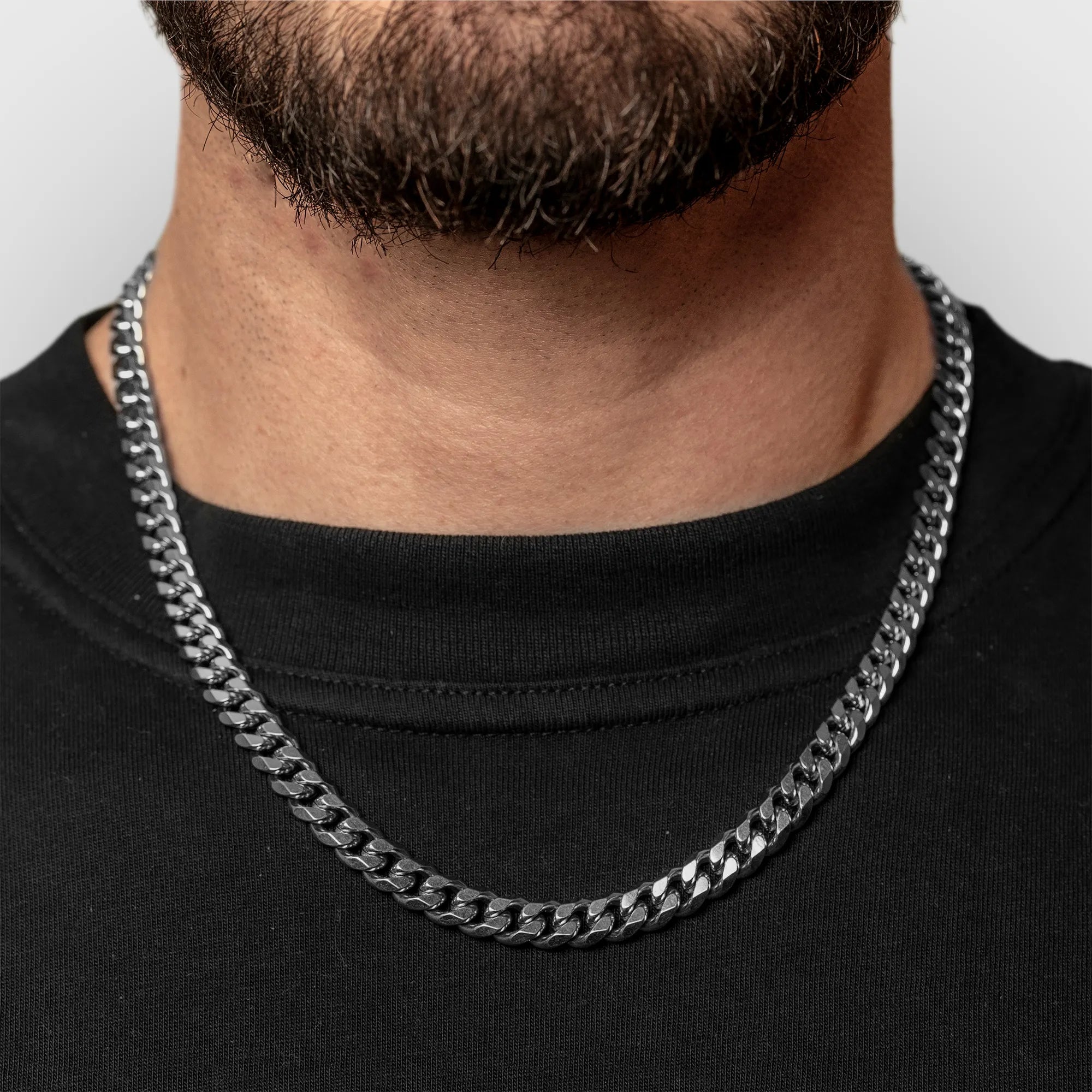 COLIER - CUBAN CHAIN (8MM, ARGINTIU)