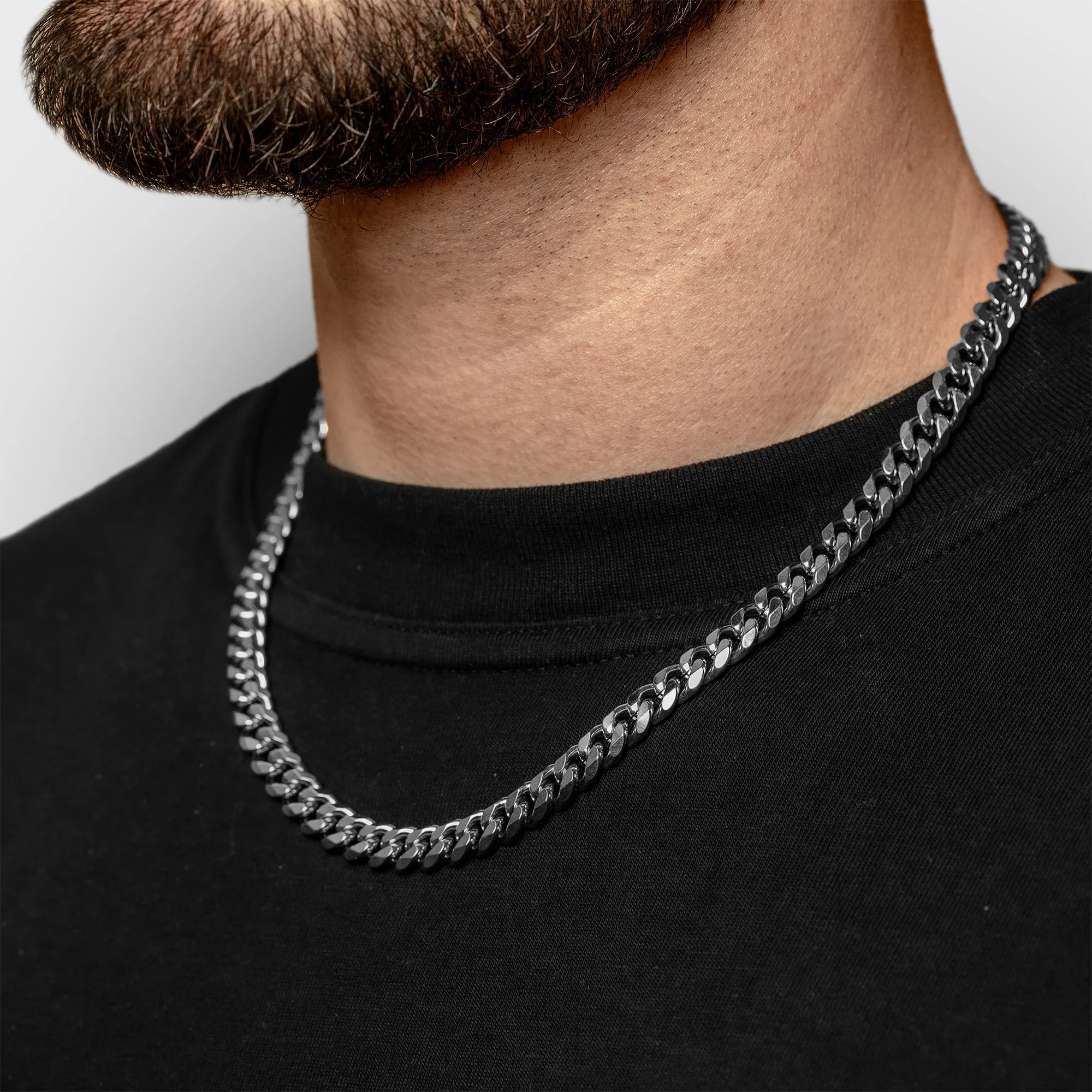 COLIER - CUBAN CHAIN (8MM, ARGINTIU)