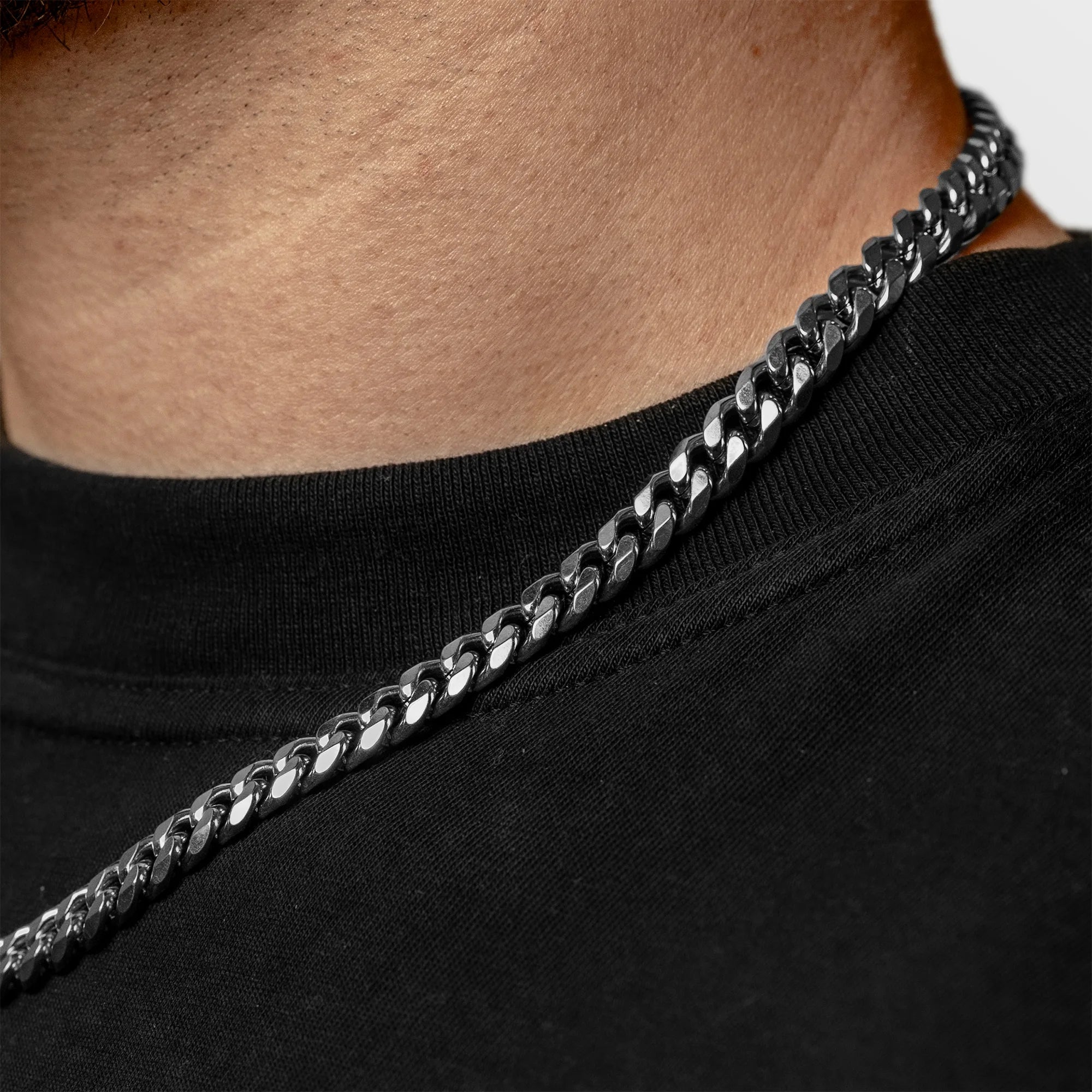 COLIER - CUBAN CHAIN (8MM, ARGINTIU)
